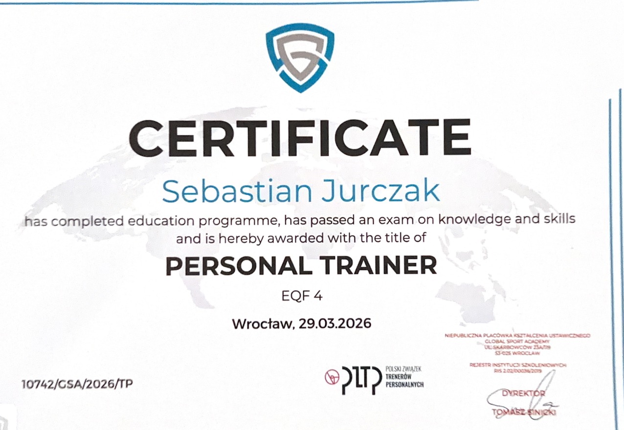 Certyfikat Trenera Personalnego